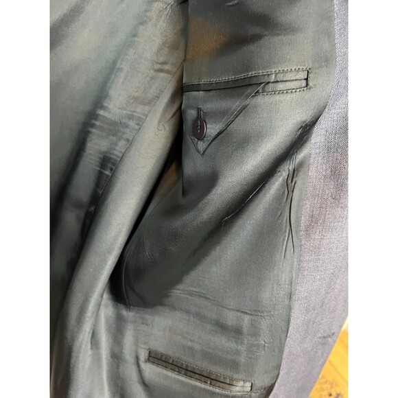 Robert Stock Signature Blue Linen Blend Suit Sport Coat Blazer  41R  Business - Picture 6 of 7